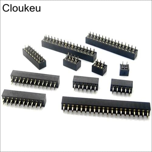 10Pcs Black 2.54mm Double row mother pin socket Needle seat 2*2/3/4/5/6/7/8/9/10/11/12/13/14/15/16/17/18/20/25/30/40P