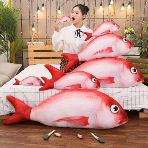 Simulation Red Rock Fish Plush Toy Pet Pillow Doll Toy Baby Sleeping Doll Child Angry Gift Plush Stuffed Animal