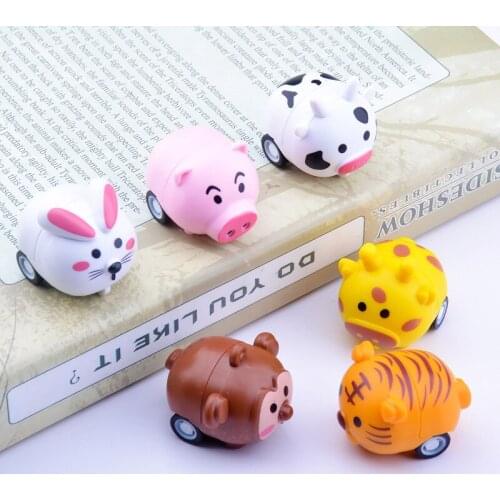 2pcs Children Mini Pull Back Car Toy Cartoon Animal rabbit giraffe for Kids Educational Parent-Child Interactive Toys gift