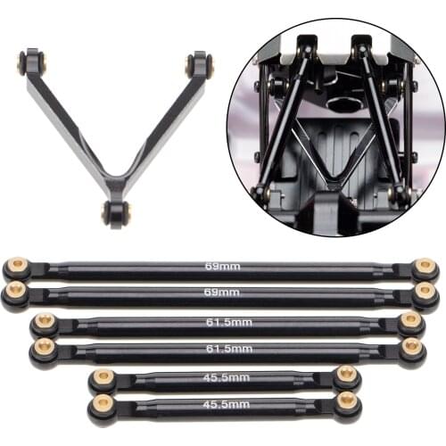 7pcs RC Aluminum Alloy Link Set 133mm Wheelbase for Axial SCX24 AXI00002, Model Crawler Buggy Car Upgrade Parts