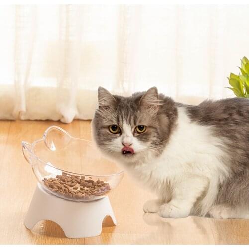 Non-slip Feeders For Cats&Dogs Cats Food&Water Bowls Transparent With Stand Base Pets Supplies