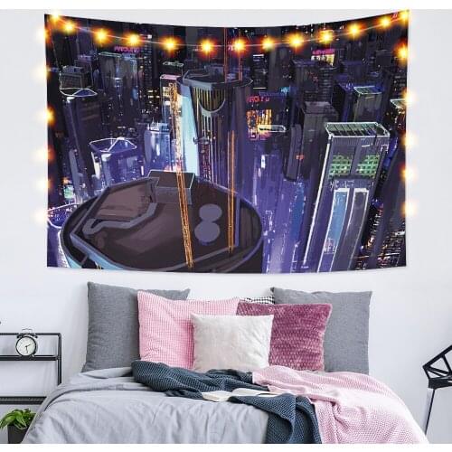 Colorful Street Landscape Oil Painting Background Wall Hanging Creative Living Room Bedroom Photography Decoration Tapestry