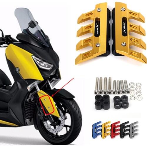 Laser Logo 5 Colors For Yamaha X-MAX XMAX 250 300 400 Motorcycle CNC Aluminum Front Mudguard Anti-Drop Slider Protector Cover