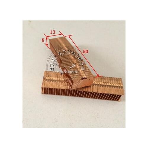 50*13*8mm Copper fins Copper Heat Dissipation Fin Thermal Conductivity Brass Fin Radiator Pipe Copper Heatsink Heat Dissipation