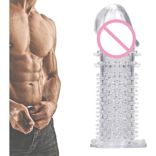 VATINE Penis Sleeve Reusable Condom Enlargement G-spot Stimulation Cock Sleeve Delayed Ejaculation Penis Rings Sex Toys For Men
