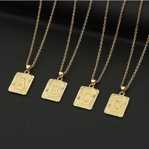 Fashion Initial Letter Necklace For Women Men Gold A-Z Name Alphabet Statement Pendant Necklaces Charm Couple Jewelry