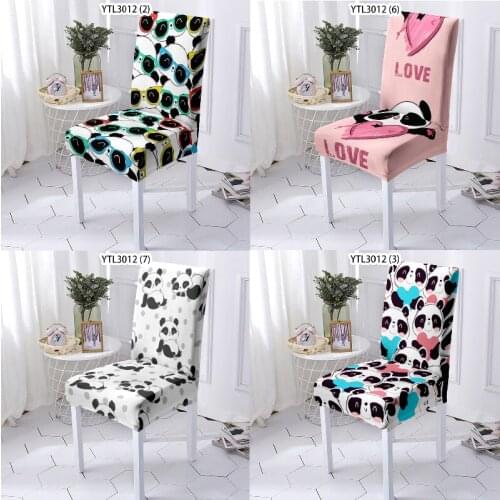 Cartoon panda chair cushions for dining chairs chair cover stretch dining chair covers recliner chair cover dinner chair home