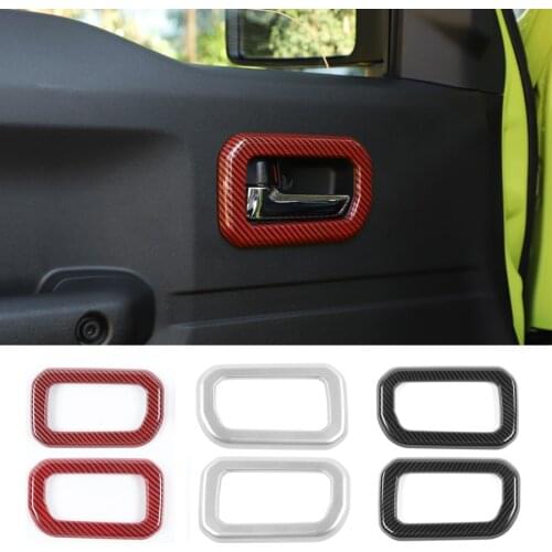 NHAUTP 2Pcs/set ABS Car Door inner Handle Frame Trim Cover for Suzuki Jimny 2019 Accessories