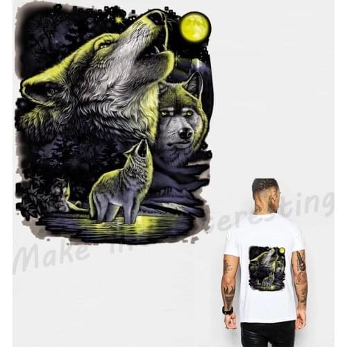 Wolf Patch For Iron On Patches Stickers Washable Appliques A-level Heat Transfer Printed