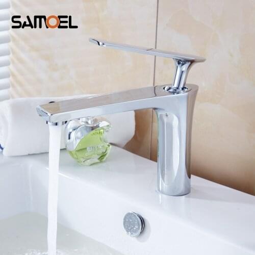 New Chrome Plated Brass Bathroom Basin Faucet Single Handle Hole Sink Mixer Tap 1167C
