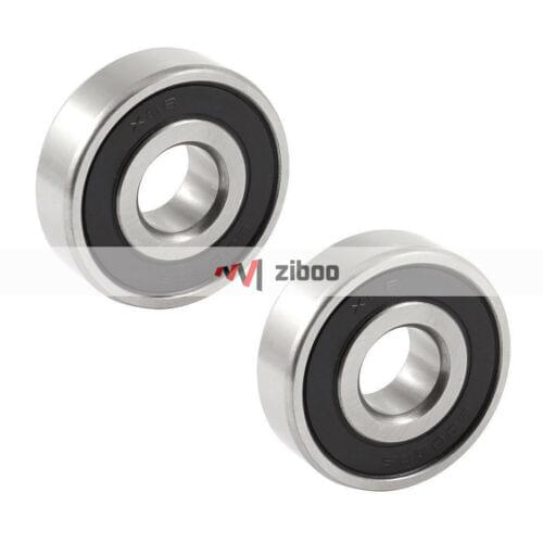 2 Pcs 6302RS 15x 42x 13mm Single Row Deep Groove Ball Bearing Silver Tone, Black