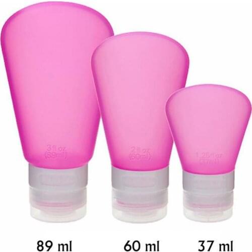 Portable Refillable Silicone Bottle Travel Kit Lotion Bath Shampoo Containers