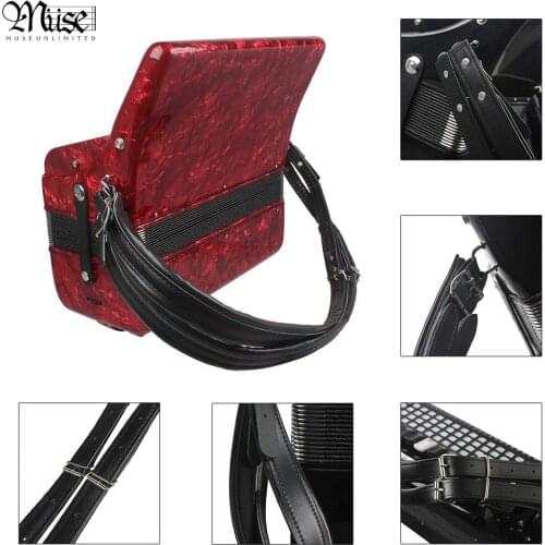One Pair Adjustable Synthetic Leather Accordion Shoulder Straps for 16-120 Bass Accordions