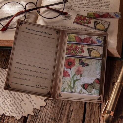 Retro Butterfly Flower Material Paper Junk Journal Planner Paper Sticker Scrapbooking Vintage Decorative DIY Craft Photo Albums