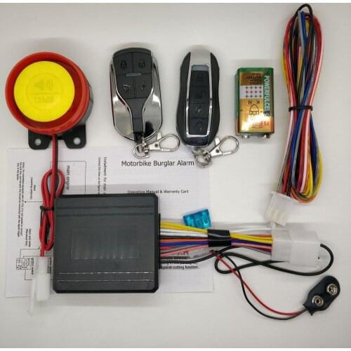 Keyless Entry Motorcycle Alarm 12V remote start Anti-theft Security Alarm System Adjustable Shock Sensor Motorbike Engine Lock