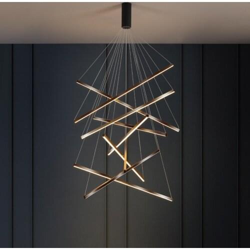 Modern LED Pendant Lights For Living Room Bedroom villa staircase Aluminum Pendant Lamp With Remote suspension luminaire lustres