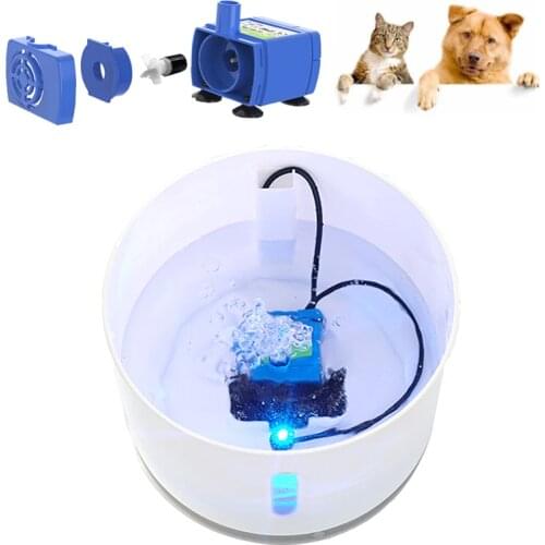 Water Pump LED Light Pet Cat Water Fountain Motor Accessories Replacement for Cat Flowers Drinking Bowl Pump for Water Dispenser