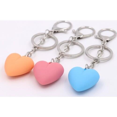 VONNOR Jewelry Keychain Colorful Acrylic Heart Pendant Key Ring Women Handbag Accessories keychains for Car