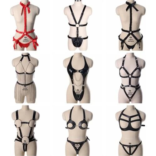 Harajuku Belts For Women Bdsm Harness Fashion Punk Leather Bandage Dress Dance Costume Waist Straps Gothic Style Sexy Lingerie