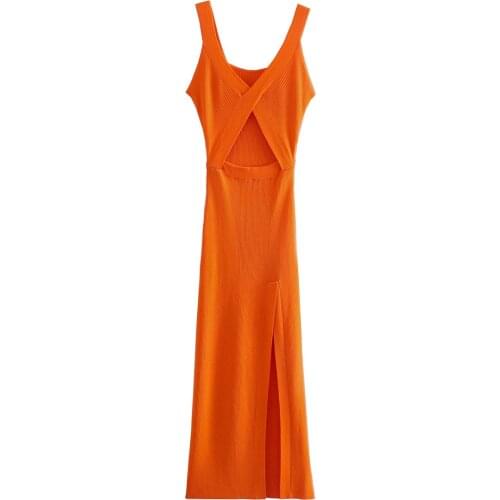 Summer Dress For Women 2021 Sexy V-Neck Hollow Out Strap Casual Beach Style Bodycon Solid Color New Spring Female Vestido C2620