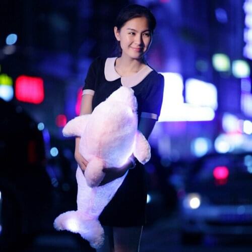 1pc 45/70cm Creative Luminous Plush Dolphin Doll Glowing LED Light Plush Animal Toys Colorful Doll Pillows Kids ChildrenS Gift
