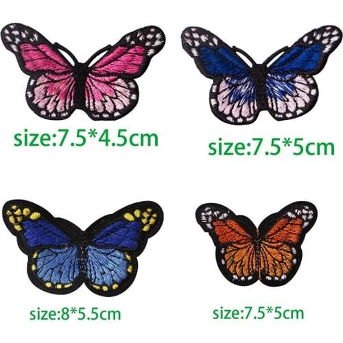 1Pcs butterfly Patches For Clothing Iron On Embroidered Appliques DIY Apparel Accessories Patches For Clothing Fabric Badges
