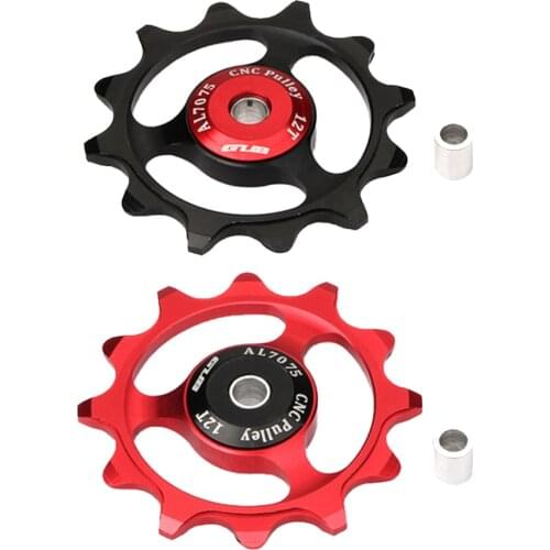 12T Bicycle Bike Bearing Jockey Wheel Pulley Roller Rear Derailleur 7/8/9/10 Speed for 4/5/6mm Spindle Shaft Rollers