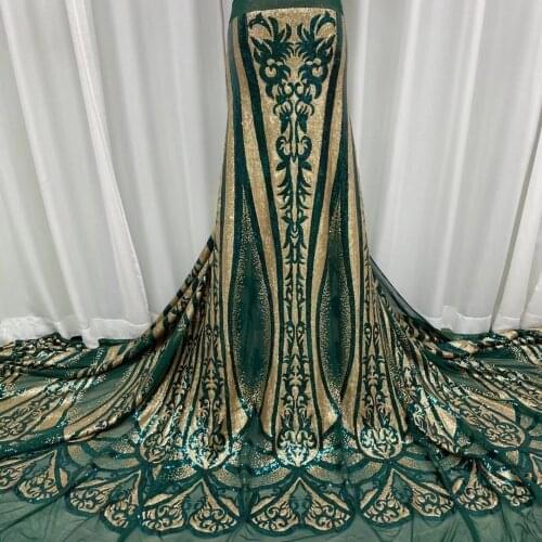 2021 High Quality African Lace Fabric Sequins Nigerian Tulle Lace Fabric For Wedding Party French Mesh Lace Fabrics J4708