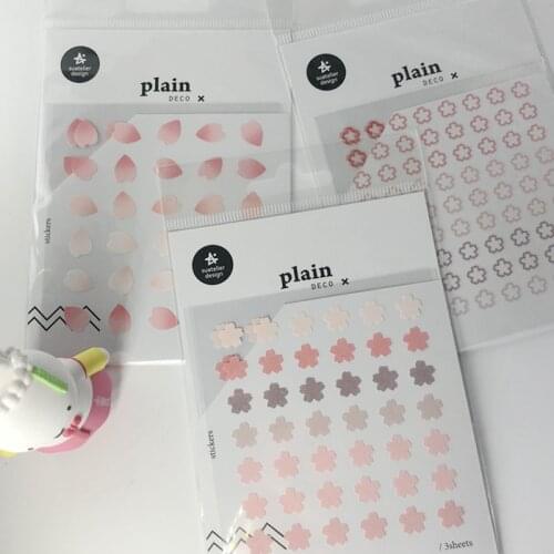 3sheets Korea Suatelier Scrapbooking Label Petal Book Sticker Stationery Seal DIY Craft Decoration Supplies Household Supplies