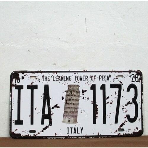 50pcs/lot Metal Sign shabby chic Wall Aluminum decoration The leaning tower of pisa wall decor House Office Bar Metal wall art m