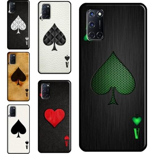 Ace of Spades Case For OPPO A9 A5 A53 A31 2020 A52 A72 A15 A83 A91 A93 A5S Find X3 Pro Reno 2 Z Funda