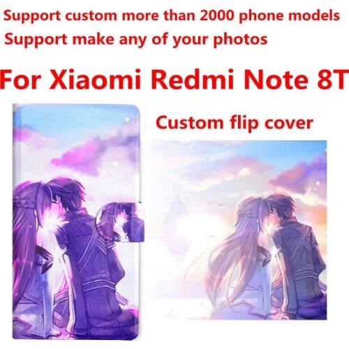 DIY Phone bag Personalized custom photo Picture PU leather case flip cover for Xiaomi Redmi Note 8T