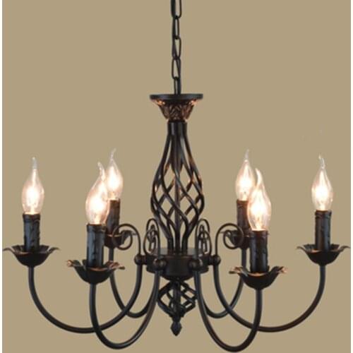 Black Chandeliers lamp lustres Modern dining Living Room hotel Indoor light Decoration wrought iron chandeliers lighting
