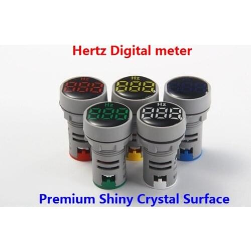 22mm LED Display AC 20-500V Hertz Digital meter Round Indicator Light Panel display Red Yellow Green Blue White LED