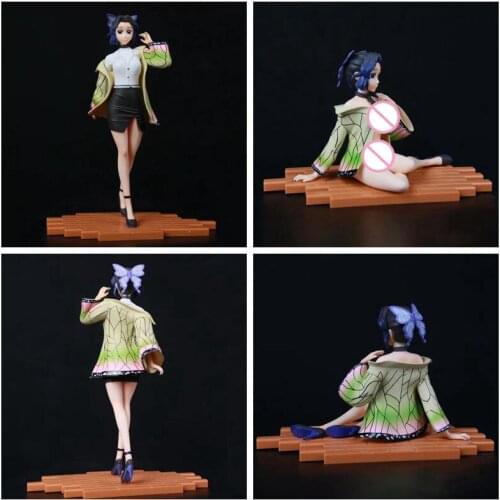 Demon Slayer Kimetsu No Yaiba Kochou Shinobu Action Figure Standing and Kneeling Kochou Shinobu PVC Figure Model Toy