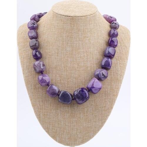 Exclusive Women Cracked Agates Stones Nugget Beads Necklace Top Quality Handmade Necklace Birthday Friendship Jewelry Dropship