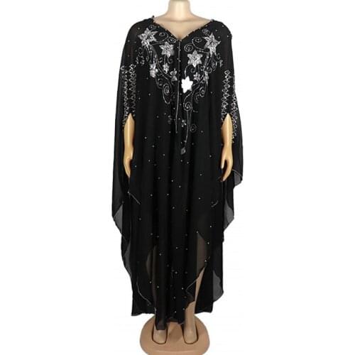 Elegant Long Maxi Dress 2020 New Hijab Muslim Abayas Lady Long Capes Women Diamond Flower African Robe Evening Dresses For Lady