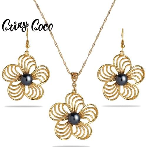 Cring Coco Womens Plumeria Jewelry Sets Hawaiian Gold Plated Cuttlefish Zealand Tortoise Heart Pendant Earring Necklace Set Hot