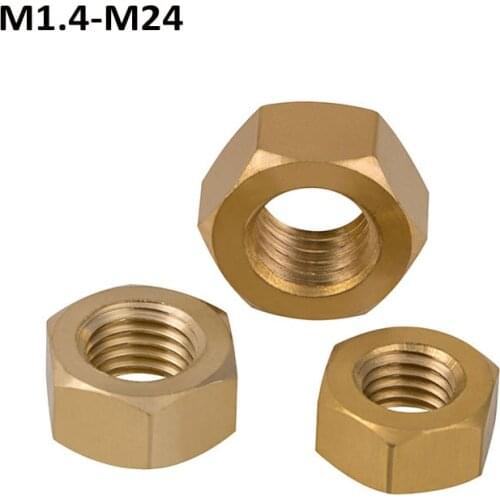 Brass Nut Brass Hex Nuts Hexagonal Nuts M1.4 M1.6 M2 M2.5 M3 M4 M5 M6 M8 M10 M12 M14 M16 M18 M20 M22