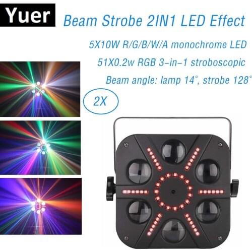 Laser Projector Beam Strobe Stage Light 51X0.2W RGB 3IN1 LED Strobe Light DMX 512 Control 5X10W RGBWA 5IN1 LED Effect Light Dj