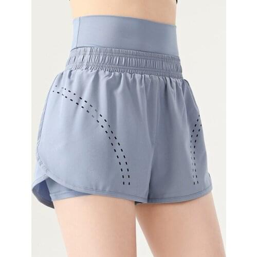 Summer Running Shorts Women 2 In 1 Marathon Quick Dry Fitness Gym Loose Sport Breathable Yoga Elastic Waist With Waist Rope