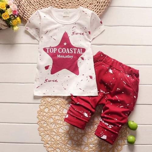 BibiCola Summer baby Clothing Sets Baby Boy Outerwear Clothes Suit T-shirt+Pant Suit baby Boy Clothes cotton Sports suit 2017