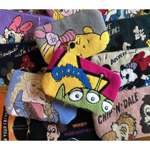 Cute High quality Mickey Alice Toy story Alsa Belle Daisy Stuffed Coin case/ handbag / Wallet bag embroidery Stuffed Gift