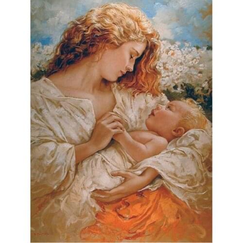 5D DIY Diamond Painting Baby Mother Full Square Round Drill Embroidery Cross Stitch Kit Home Decoration Bedroom Mosaic Picture