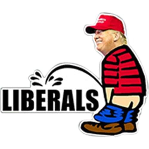 Trump Peeing On Liberals Donald Trump Bumper Stickers Laptop Decal Car Vinyl Phone Trucks Window Sticker