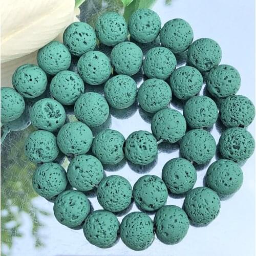 Natural Volcanic Rock Malachite Green Lava Stone Beads Rubber Hematite Loose Spacer Beads For Jewelry Making DIY Bracelet 4-10mm