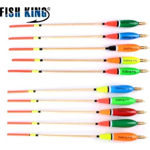 FISH KING Mixed Color Barguzinsky Fir Float 5pcs/lot 3+2g 4+2g 5+2g 6+2g Vertical Pesca For Carp Fishing Float Fishing Tackle