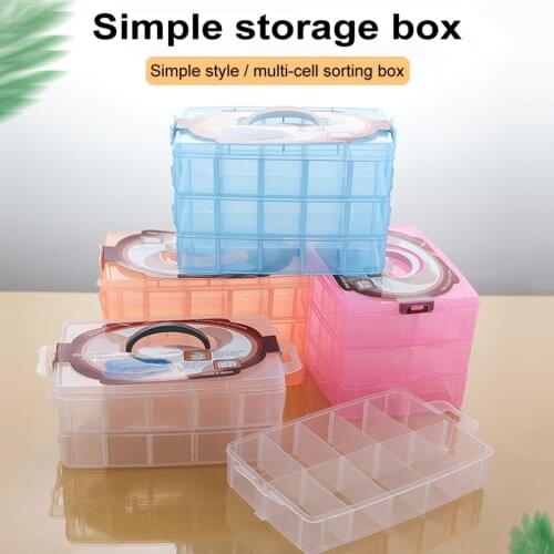 Portable 3 Layers 30 Grid Removable Storage Box Covered Storage Box King Tights Toy Plastic Storage Box