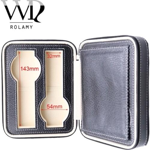 Rolamy Portable 4 Grids Luxury PU Leather Showing Display Wrist Watch Collector Storage Box Case Holder Tray For Rolex Omega