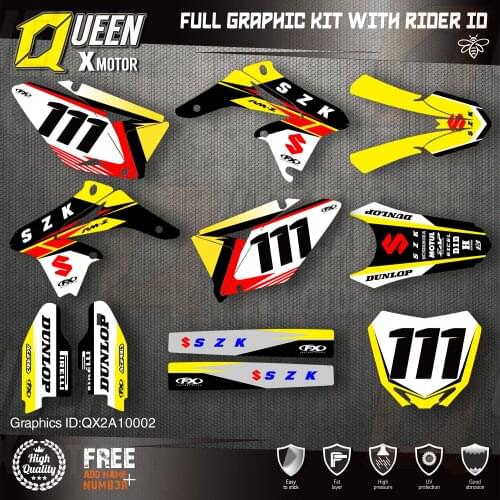 Queen X MOTOR Custom Team Graphics Decals Stickers Kit For SUZUKI Decal 2010-2018 RMZ250 002